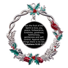 Galatians 5 Metal X mas Wreath Holly Leaf Ornament by RiverRootz