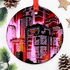 Cybercity Round Ornament (two Sides)