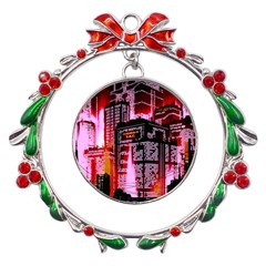 Cybercity Metal X mas Wreath Ribbon Ornament by Sparkle