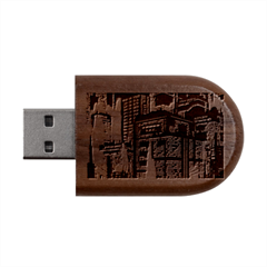 Cybercity Wood Oval Usb Flash Drive