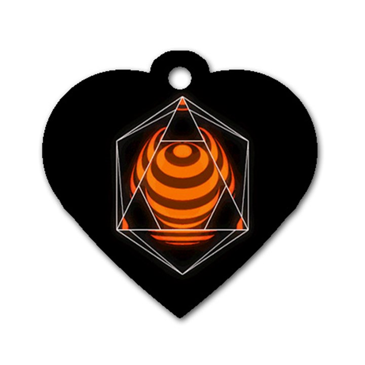 Geometry Dog Tag Heart (One Side)