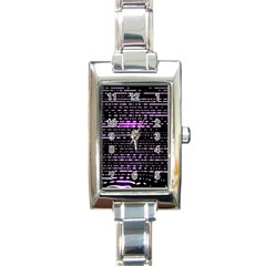 Purplestars Rectangle Italian Charm Watch by Sparkle