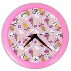 Ice Cream Pattern Wall Clock (color) by Zizela