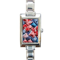 Us Presidential Election Colorful Vibrant Pattern Design  Rectangle Italian Charm Watch by dflcprintsclothing