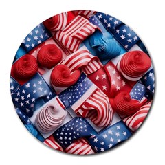 Us Presidential Election Colorful Vibrant Pattern Design  Round Mousepad by dflcprintsclothing