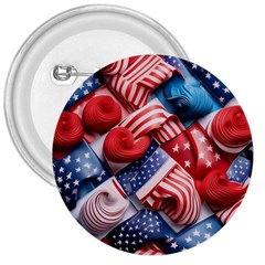 Us Presidential Election Colorful Vibrant Pattern Design  3  Buttons by dflcprintsclothing