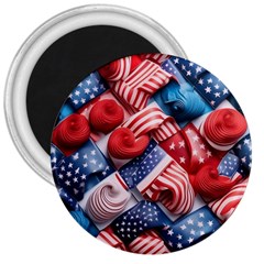 Us Presidential Election Colorful Vibrant Pattern Design  3  Magnets by dflcprintsclothing