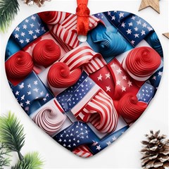 Us Presidential Election Colorful Vibrant Pattern Design  Ornament (heart)