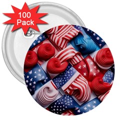 Us Presidential Election Colorful Vibrant Pattern Design  3  Buttons (100 Pack)  by dflcprintsclothing