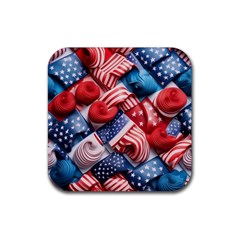 Us Presidential Election Colorful Vibrant Pattern Design  Rubber Coaster (square) by dflcprintsclothing