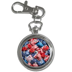 Us Presidential Election Colorful Vibrant Pattern Design  Key Chain Watches