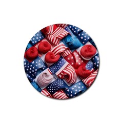 Us Presidential Election Colorful Vibrant Pattern Design  Rubber Coaster (round)