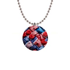 Us Presidential Election Colorful Vibrant Pattern Design  1  Button Necklace