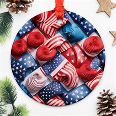 Us Presidential Election Colorful Vibrant Pattern Design  Round Ornament (two Sides)