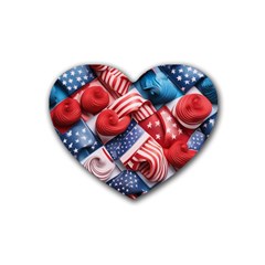 Us Presidential Election Colorful Vibrant Pattern Design  Rubber Heart Coaster (4 Pack) by dflcprintsclothing