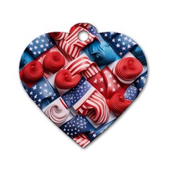 Us Presidential Election Colorful Vibrant Pattern Design  Dog Tag Heart (two Sides)