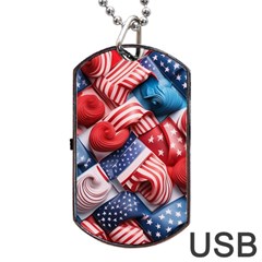 Us Presidential Election Colorful Vibrant Pattern Design  Dog Tag Usb Flash (one Side) by dflcprintsclothing