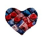 Us presidential election colorful vibrant pattern design  Standard 16  Premium Heart Shape Cushions Front