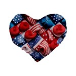 Us presidential election colorful vibrant pattern design  Standard 16  Premium Heart Shape Cushions Back