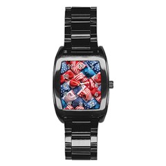 Us Presidential Election Colorful Vibrant Pattern Design  Stainless Steel Barrel Watch