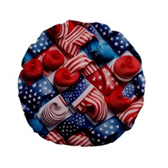 Us Presidential Election Colorful Vibrant Pattern Design  Standard 15  Premium Flano Round Cushions