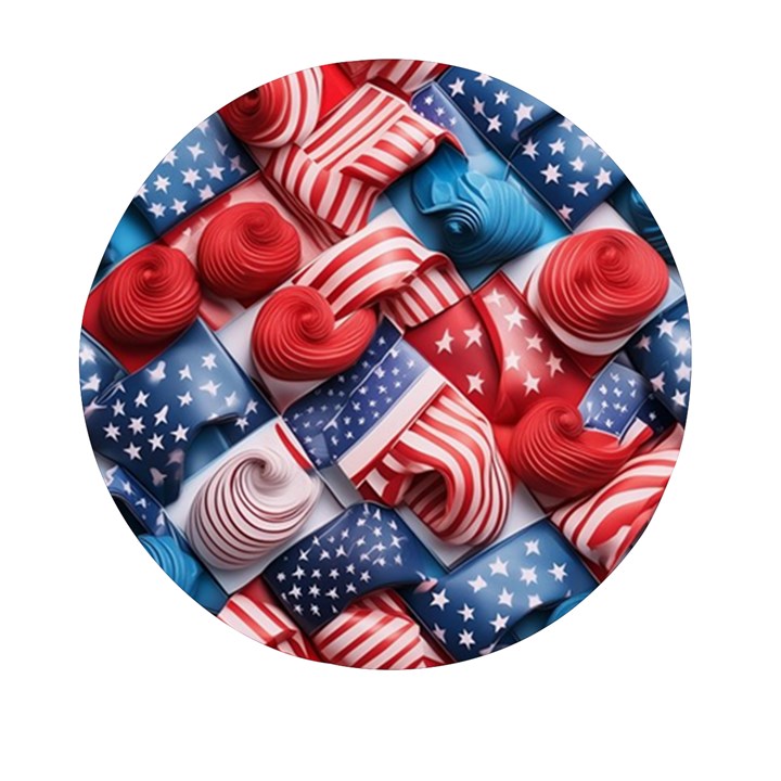 Us presidential election colorful vibrant pattern design  Mini Round Pill Box