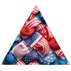 Us Presidential Election Colorful Vibrant Pattern Design  Wooden Puzzle Triangle by dflcprintsclothing