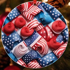 Us Presidential Election Colorful Vibrant Pattern Design  Uv Print Acrylic Ornament Round