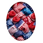 Us presidential election colorful vibrant pattern design  Oval Glass Fridge Magnet (4 pack) Front