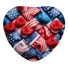 Us Presidential Election Colorful Vibrant Pattern Design  Heart Glass Fridge Magnet (4 Pack) by dflcprintsclothing