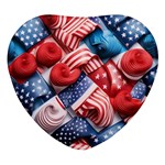 Us presidential election colorful vibrant pattern design  Heart Glass Fridge Magnet (4 pack) Front