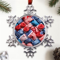 Us Presidential Election Colorful Vibrant Pattern Design  Metal Large Snowflake Ornament by dflcprintsclothing