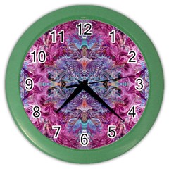 Fuchsia Blend June Color Wall Clock by kaleidomarblingart