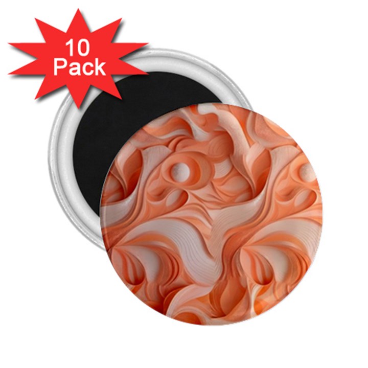 Peach Fuzz Elegant Print Abstract Design 2.25  Magnets (10 pack) 