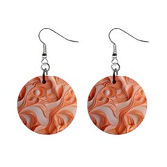 Peach Fuzz Elegant Print Abstract Design Mini Button Earrings