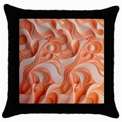 Peach Fuzz Elegant Print Abstract Design Throw Pillow Case (black) by dflcprintsclothing