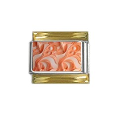 Peach Fuzz Elegant Print Abstract Design Gold Trim Italian Charm (9mm) by dflcprintsclothing