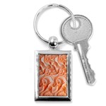 Peach Fuzz Elegant Print Abstract Design Key Chain (Rectangle) Front