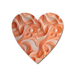 Peach Fuzz Elegant Print Abstract Design Heart Magnet by dflcprintsclothing