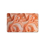 Peach Fuzz Elegant Print Abstract Design Magnet (Name Card) Front