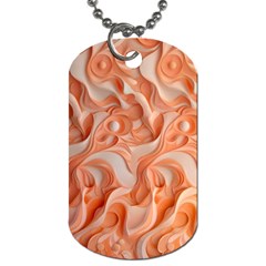 Peach Fuzz Elegant Print Abstract Design Dog Tag (two Sides)