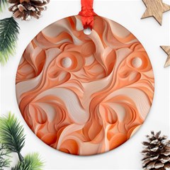 Peach Fuzz Elegant Print Abstract Design Round Ornament (two Sides)