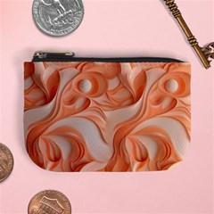 Peach Fuzz Elegant Print Abstract Design Mini Coin Purse by dflcprintsclothing