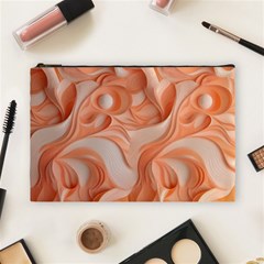 Peach Fuzz Elegant Print Abstract Design Cosmetic Bag (large)