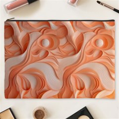 Peach Fuzz Elegant Print Abstract Design Cosmetic Bag (xxxl) by dflcprintsclothing