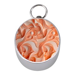 Peach Fuzz Elegant Print Abstract Design Mini Silver Compasses by dflcprintsclothing