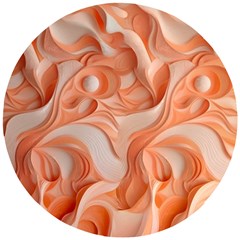 Peach Fuzz Elegant Print Abstract Design Wooden Puzzle Round by dflcprintsclothing