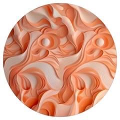 Peach Fuzz Elegant Print Abstract Design Round Trivet