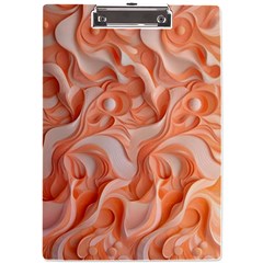 Peach Fuzz Elegant Print Abstract Design A4 Acrylic Clipboard by dflcprintsclothing