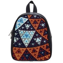 Fractal Triangle Geometric Abstract Pattern School Bag (small) by Cemarart